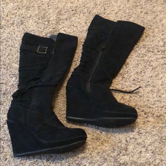 Deb Shoes - Wedge knee high boots